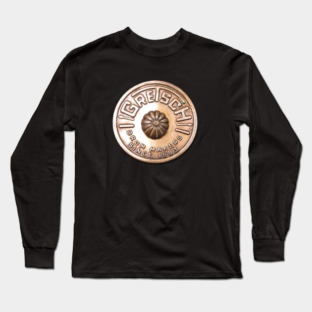 Gretsch Retro Drum Badge Long Sleeve T-Shirt by karutees